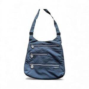 Baggallini Classic Dark Slate Gray. 3 Zip. Crossbody Purse Bag. Hobo Tote10”x12”